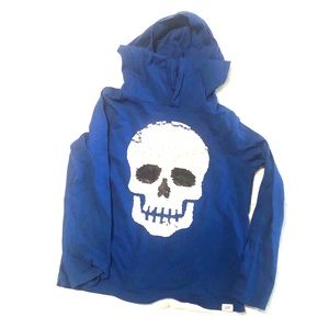 Gap kids reversible Skull/game sequin tee hoodie